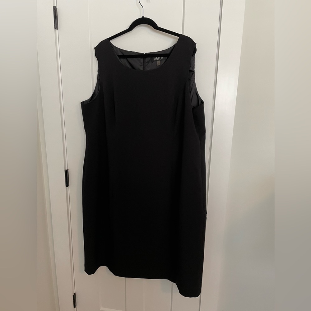 Classic black Kasper shift dress